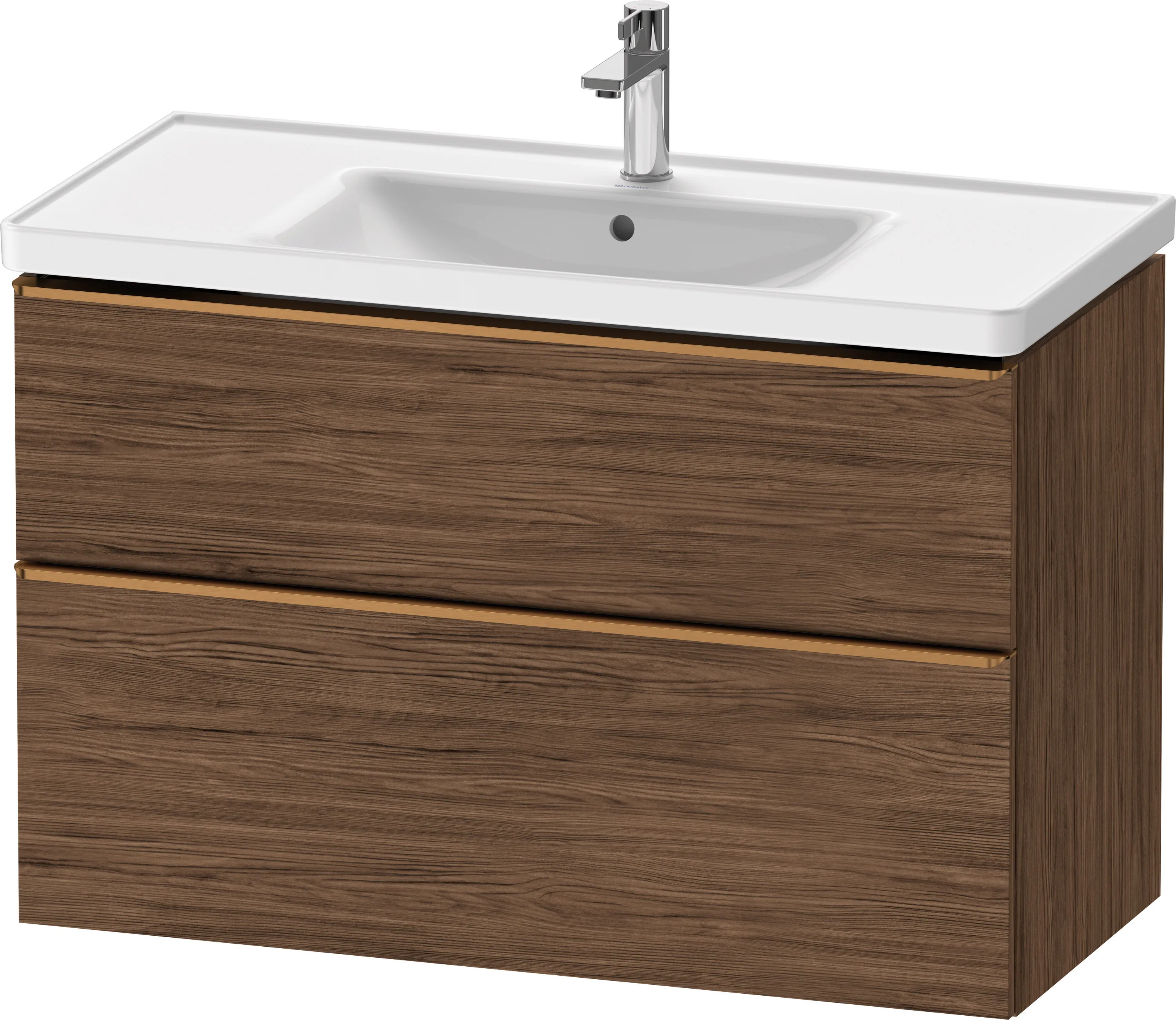 Duravit Waschtischunterschrank wandhängend „D-Neo“ 98,4 × 62,5 × 45,2 cm Nussbaum Dunkel