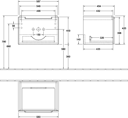 Villeroy & Boch Waschtischunterschrank „Subway 2.0“ 587 × 420 × 454 mm Nordic Oak, für Becken mittig, ohne Beleuchtung Villeroy & Boch Waschtischunterschrank „Subway 2.0“ 587 × 420 × 454 mm Nordic Oak, für Becken mittig, ohne Beleuchtung