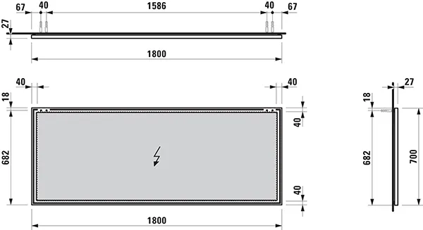 Laufen Spiegel „FRAME 25“ in Aluminium, schwarz matt