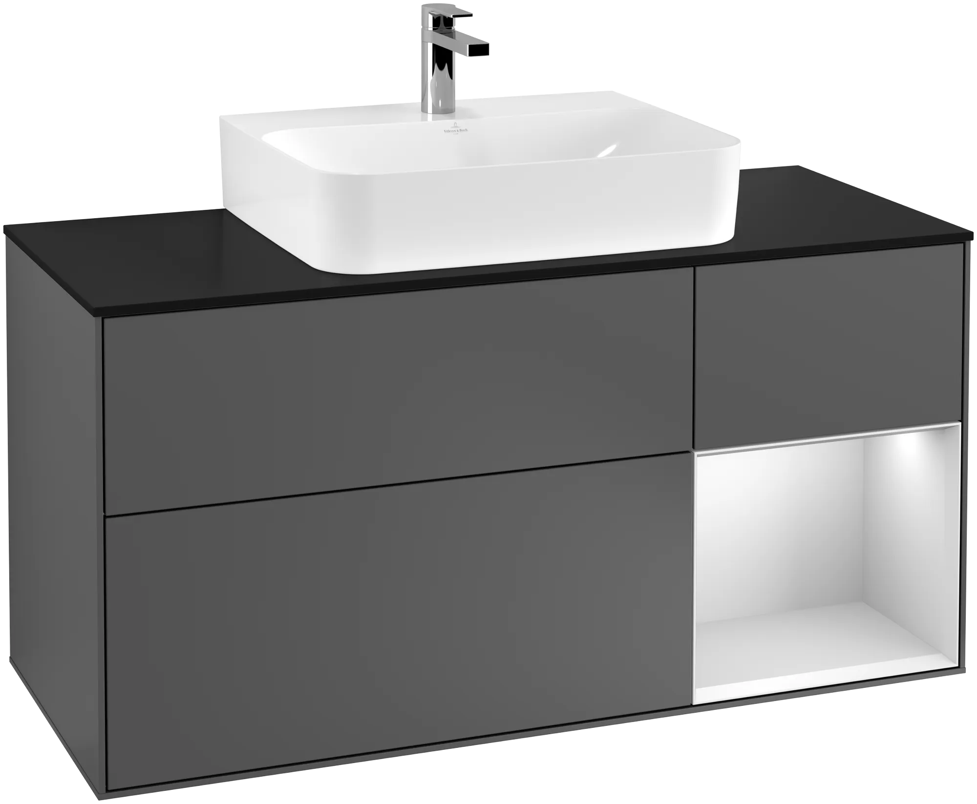 Villeroy & Boch Waschbeckenunterschrank Finion G17, anthrazit/matt / Weiß/matt