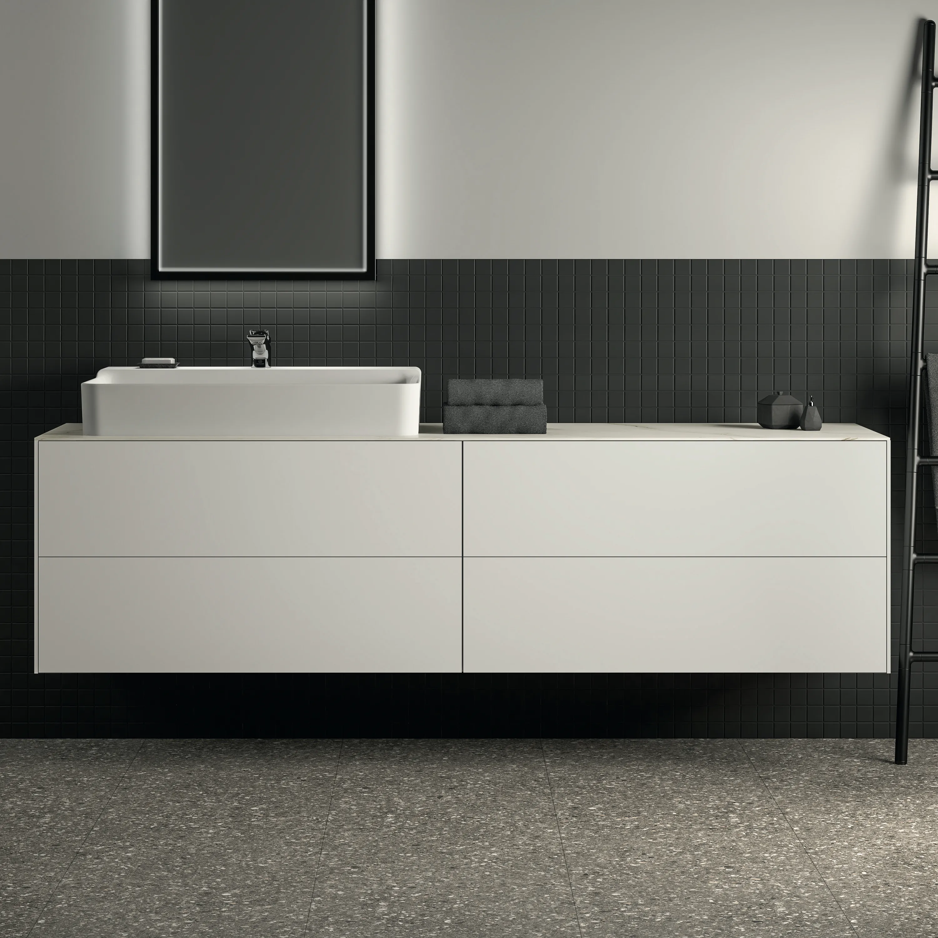 Ideal Standard Waschtischunterschrank „Conca“ 198,5 × 54 × 50,5 cm Weiß matt lackiert