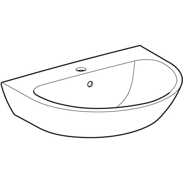 Wandwaschtisch „Renova“, mit Überlauf, Hahnlochposition mittig 65 × 50 cm in weiß alpin Wandwaschtisch „Renova“, mit Überlauf, Hahnlochposition mittig 65 × 50 cm in weiß alpin