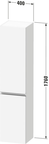 Duravit Hochschrank „Sivida“ 40 × 177 × 37,4 cm in Weiß Matt