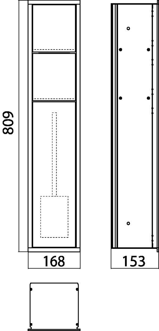 WC-Modul asis 150 Public Unterputz, 809 mm, Türanschlag links ohne Einbaurahmen, E6EV1