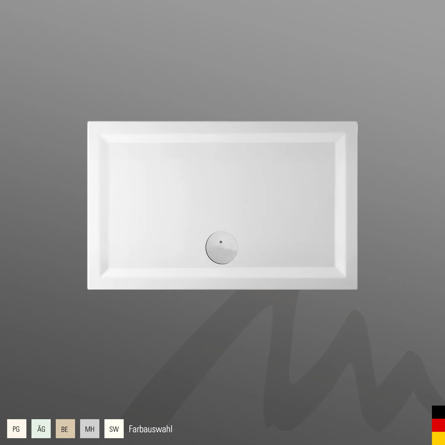 Mauersberger Duschwanne „lupina“ 1200 × 750 mm in Manhatten-Grau