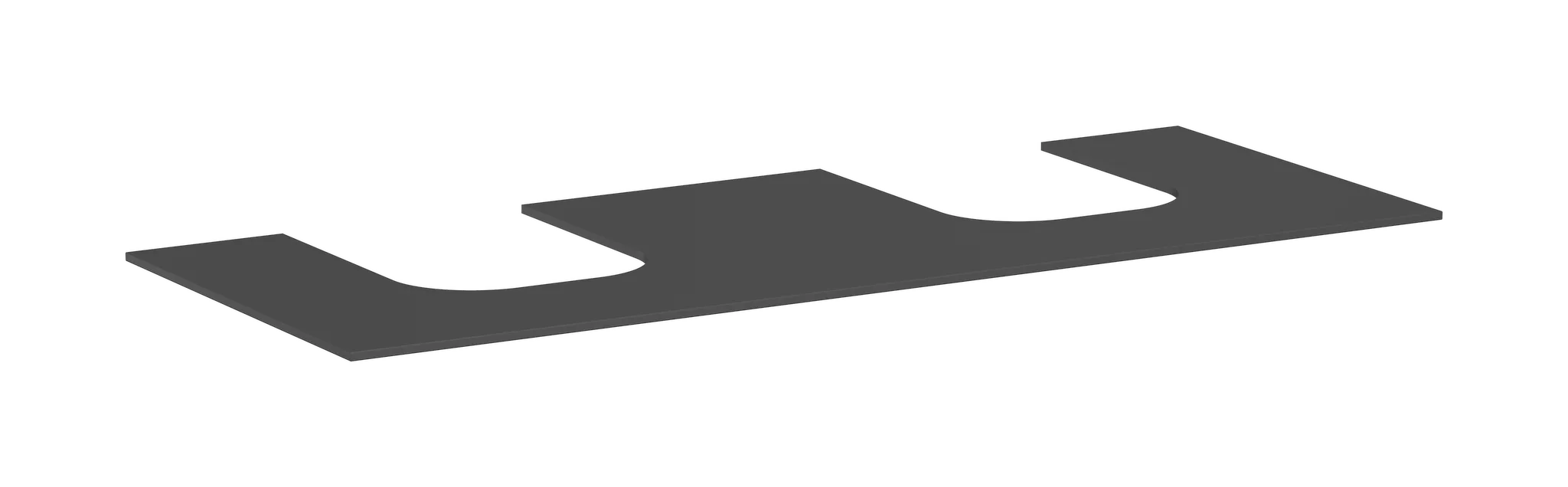 Hansgrohe Xevolos E Konsole 1370x550 mm, Schiefergrau Matt, 2 mittige Beckenausschnitte, 10 mm Materialstärke