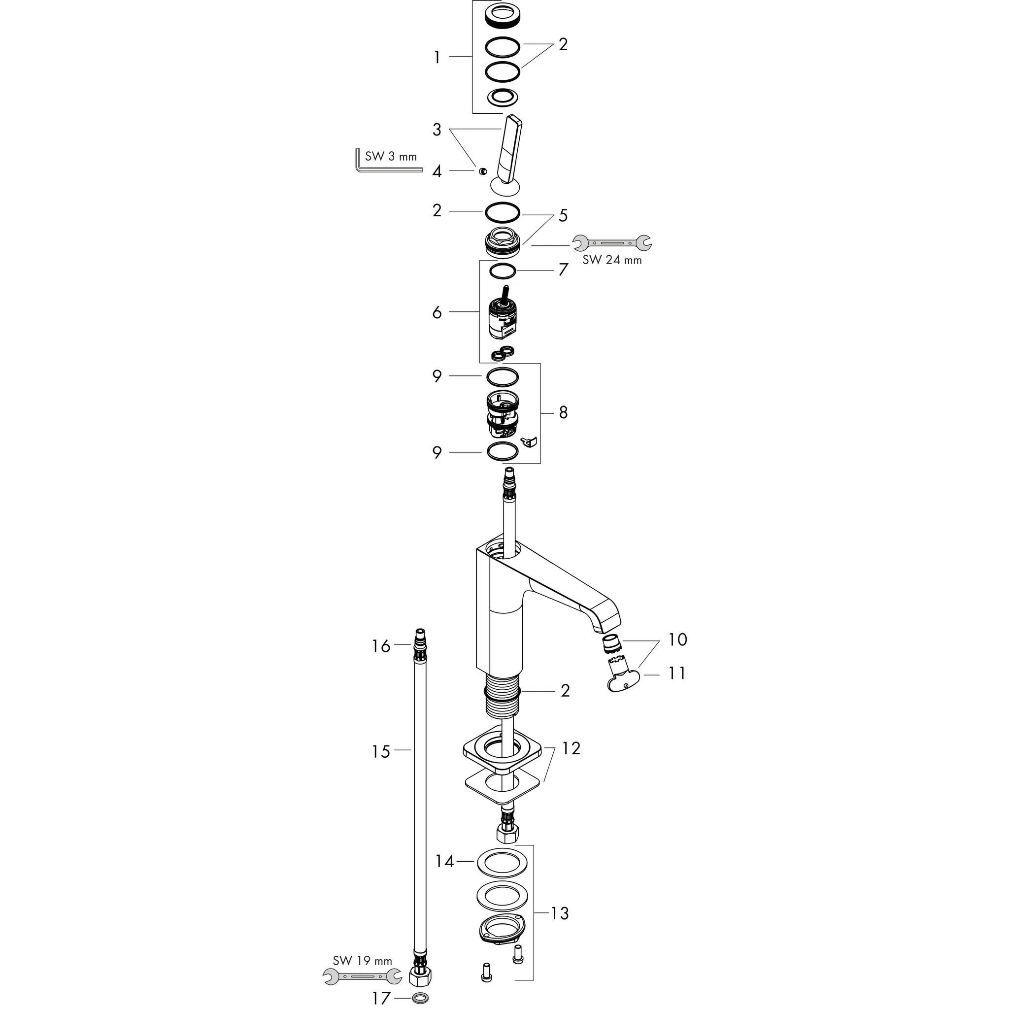 Hansgrohe AXOR Citterio E Einhebel-Waschtischmischer 130 mit Pingriff und Ablaufgarnitur, Chrom Hansgrohe AXOR Citterio E Einhebel-Waschtischmischer 130 mit Pingriff und Ablaufgarnitur, Chrom