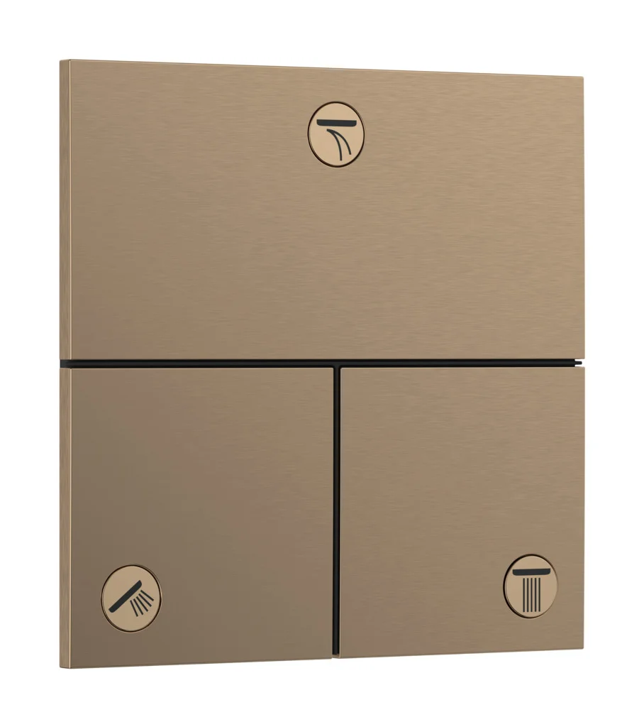 Hansgrohe ShowerSelect Comfort E Ventil Unterputz, Brushed Bronze, 3 Verbraucher, 26 l/min Durchfluss, 1-10 bar Betriebsdruck