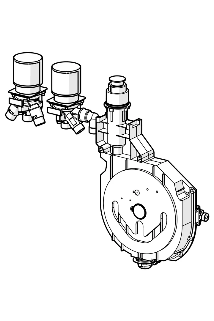 Hansa UP-Rohbauset Bade- und Brausearmatur Hansa 5303 DN20, Wannenrandmontage, Unterputz, Chrom