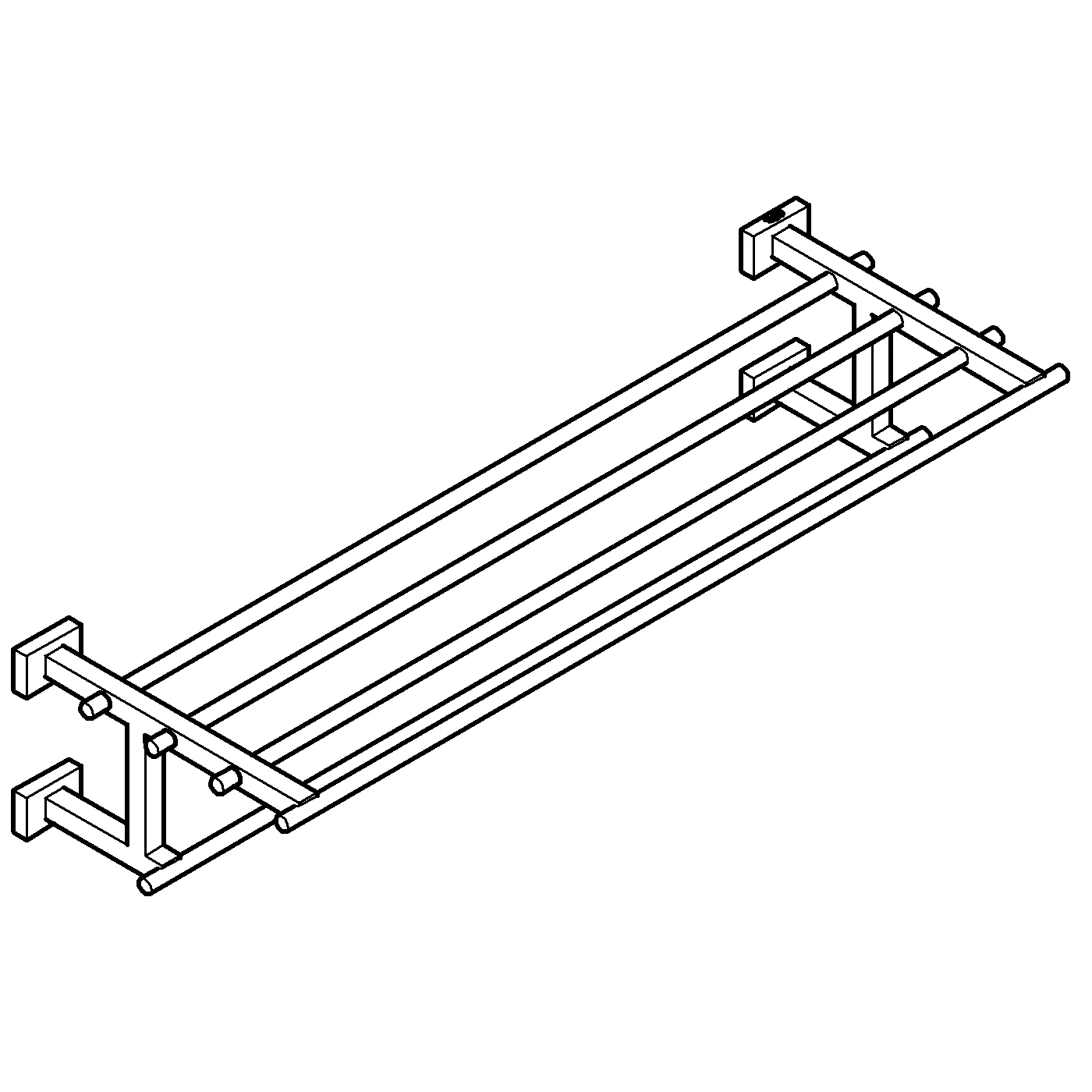 Multi-Badetuchhalter Essentials Cube 40512_1, 600mm, chrom