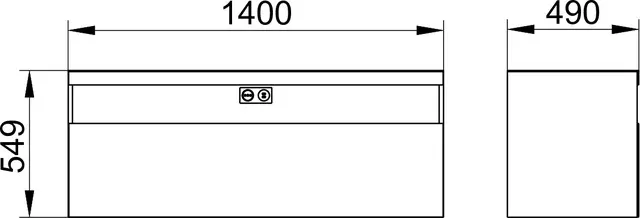 KEUCO Waschtischunterschrank „Stageline“ Weiß (Glas), Weiß (Dekor, matt), ohne Hahnlochbohrung, mit Beleuchtung 1400 × 550 × 490 mm KEUCO Waschtischunterschrank „Stageline“ Weiß (Glas), Weiß (Dekor, matt), ohne Hahnlochbohrung, mit Beleuchtung 1400 × 550 × 490 mm