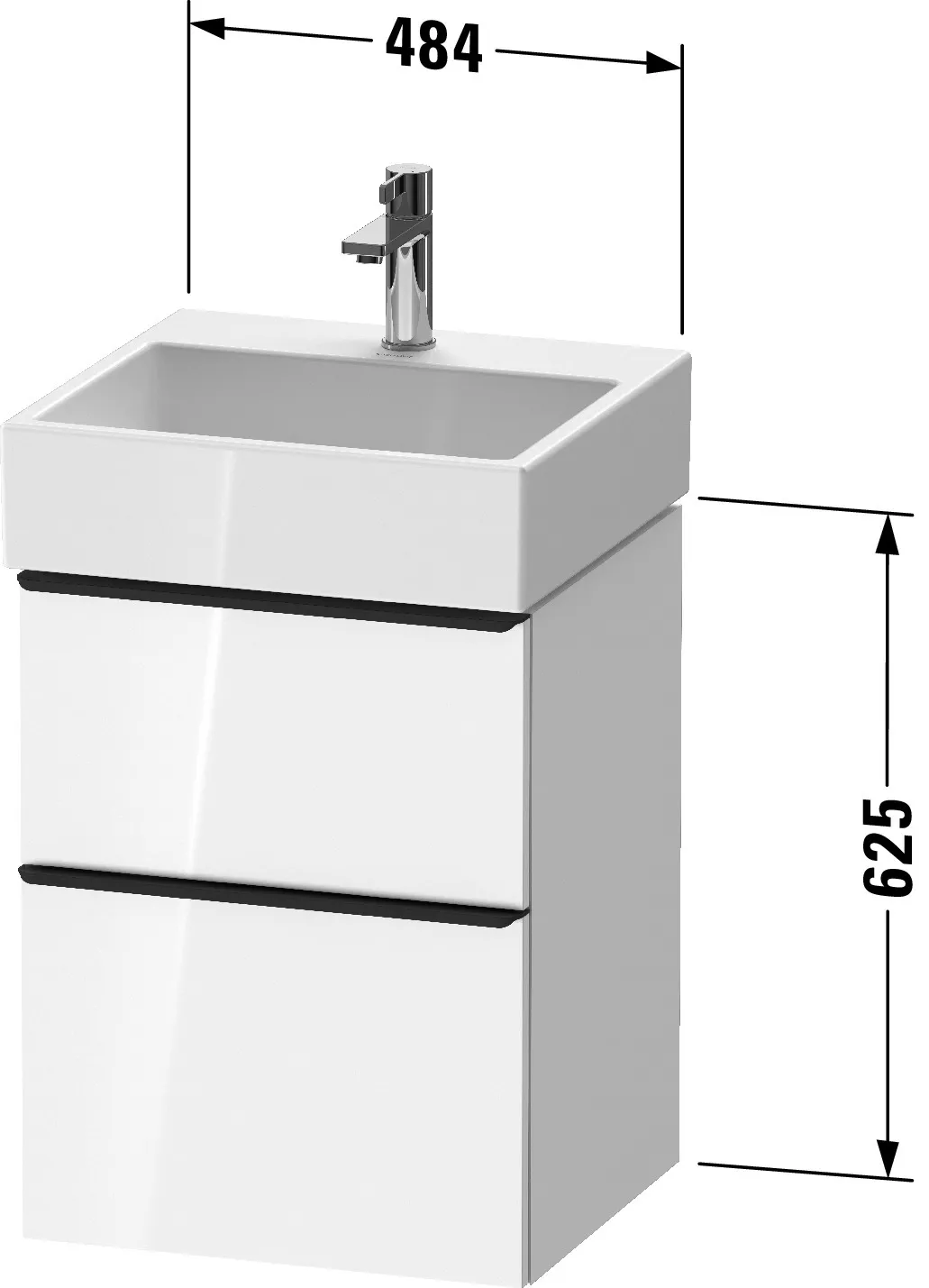 Duravit Waschtischunterschrank wandhängend „D-Neo“ 48,4 × 62,5 × 44,2 cm in Eiche Schwarz Duravit Waschtischunterschrank wandhängend „D-Neo“ 48,4 × 62,5 × 44,2 cm in Eiche Schwarz