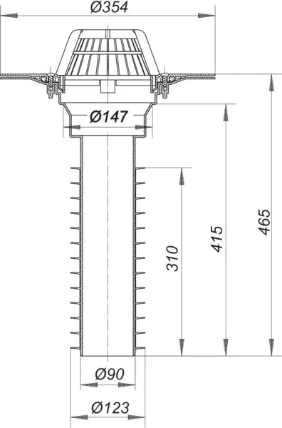 Sanierungs-Dachablauf 63 T PVC, DN 125