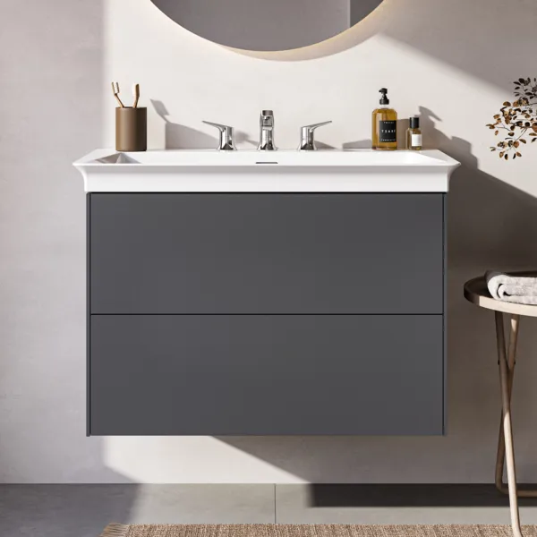 Ideal Standard Waschtischunterschrank „Conca“ 80 × 54,3 × 44 cm Anthrazit matt lackiert Ideal Standard Waschtischunterschrank „Conca“ 80 × 54,3 × 44 cm Anthrazit matt lackiert