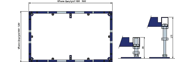 ViFrame Montagerahmen, für größere Duschwannen (ab 1000 x 1000) aus Quaryl, Höhe verstellbar 90-175 mm, ohne Mittelfuß Zubehör U91412400, 400 x 1300 x 100 mm ViFrame Montagerahmen, für größere Duschwannen (ab 1000 x 1000) aus Quaryl, Höhe verstellbar 90-175 mm, ohne Mittelfuß Zubehör U91412400, 400 x 1300 x 100 mm