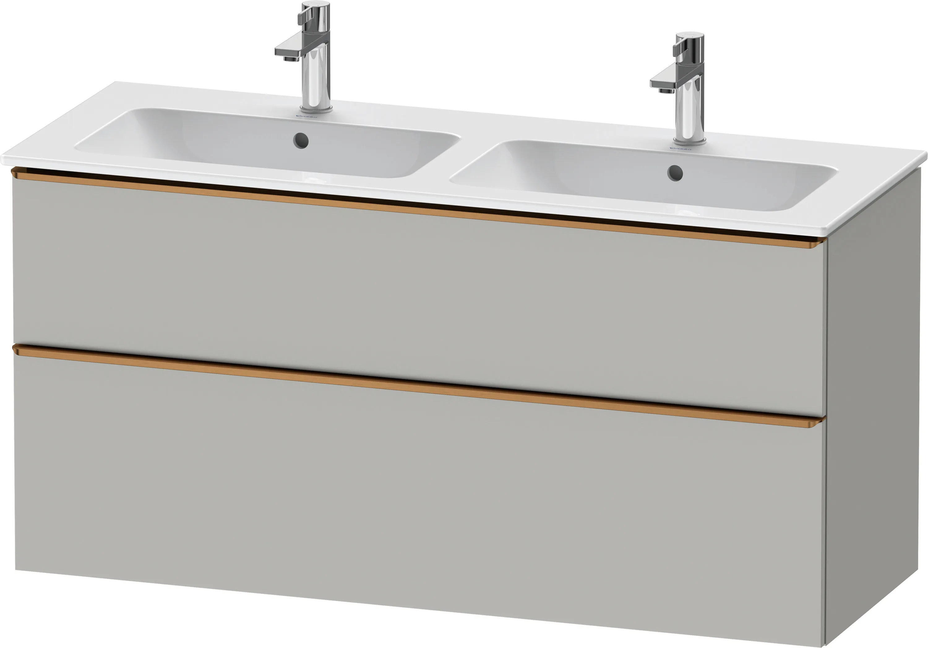 Duravit Waschtischunterschrank wandhängend „D-Neo“ 128 × 62,5 × 46,2 cm Betongrau Matt