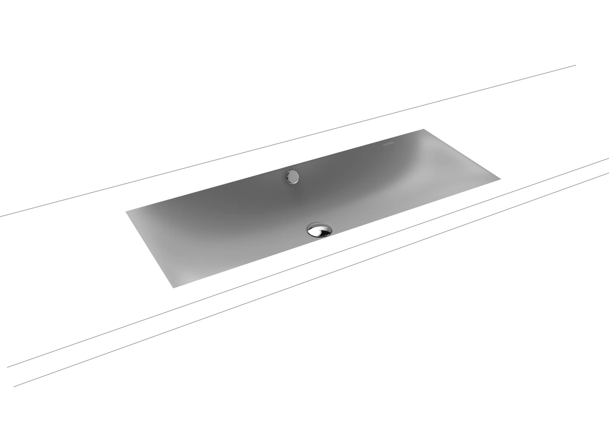 Kaldewei SILENIO Unterbauwaschtisch, Modell 3048, 934x391 mm, cool grey 30 Perl-Effekt, Antidröhn mit Überlauf, Sichtteile schwarz matt 100