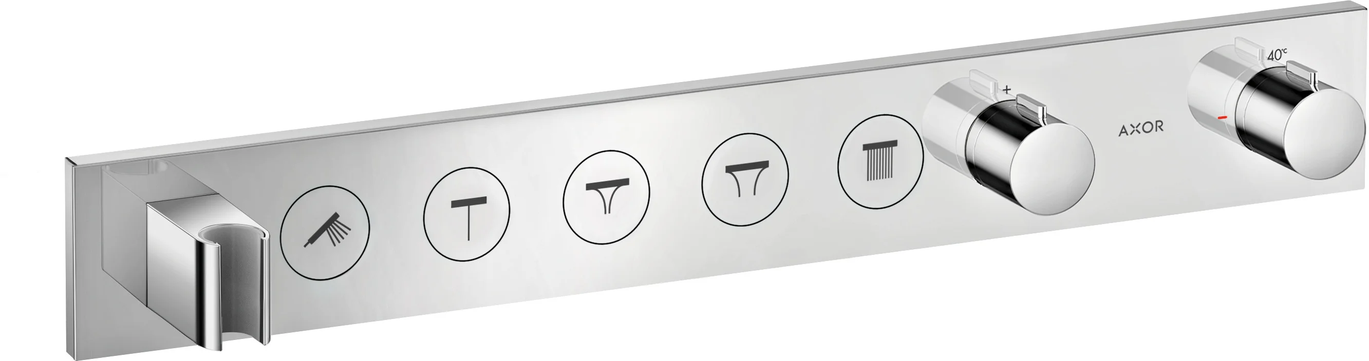 Hansgrohe AXOR ShowerSolutions Thermostatmodul Select 670/90 Unterputz, Chrom, 5 Verbraucher, max. Durchfluss 38 l/min, einstellbare Temperaturbegrenzung Hansgrohe AXOR ShowerSolutions Thermostatmodul Select 670/90 Unterputz, Chrom, 5 Verbraucher, max. Durchfluss 38 l/min, einstellbare Temperaturbegrenzung