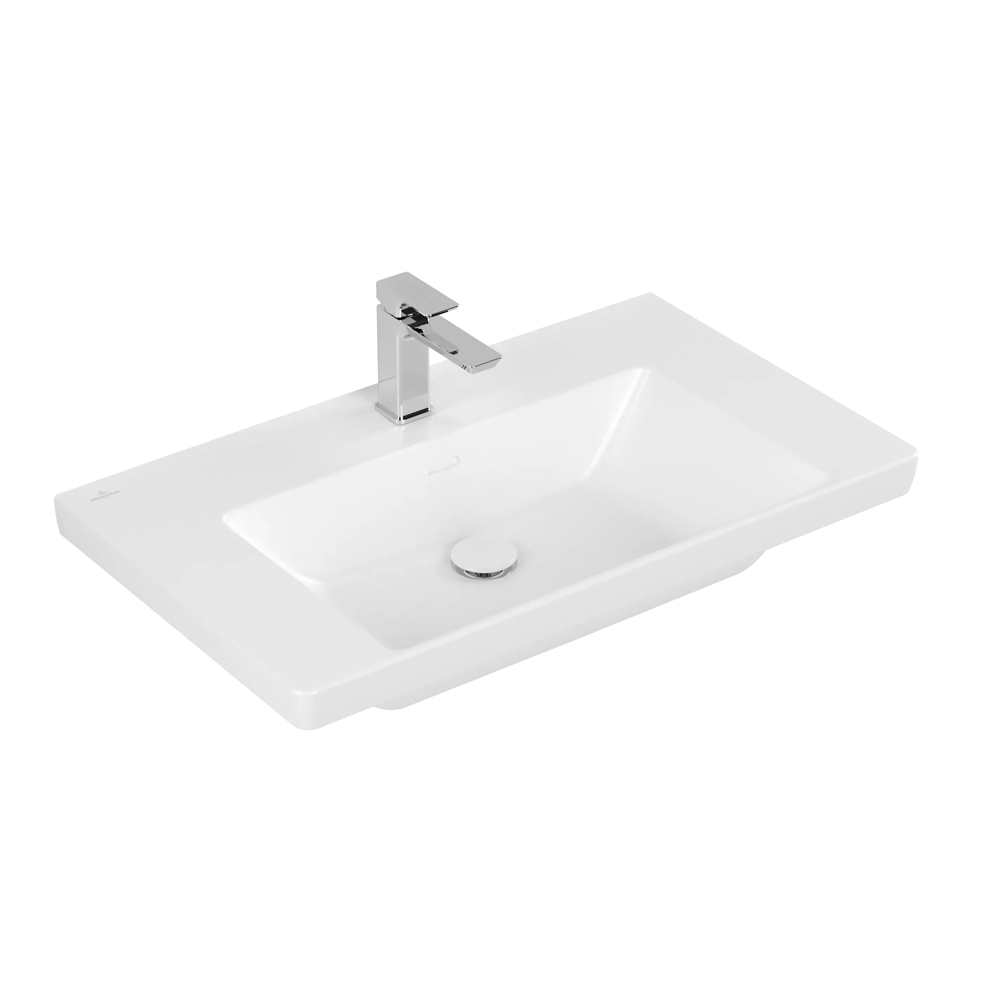 Villeroy & Boch Schrankwaschtisch Subway 3.0 4A7081, 800 x 470 mm, Rechteck, 1HL, ohne Überlauf, Stone White CeramicPlus