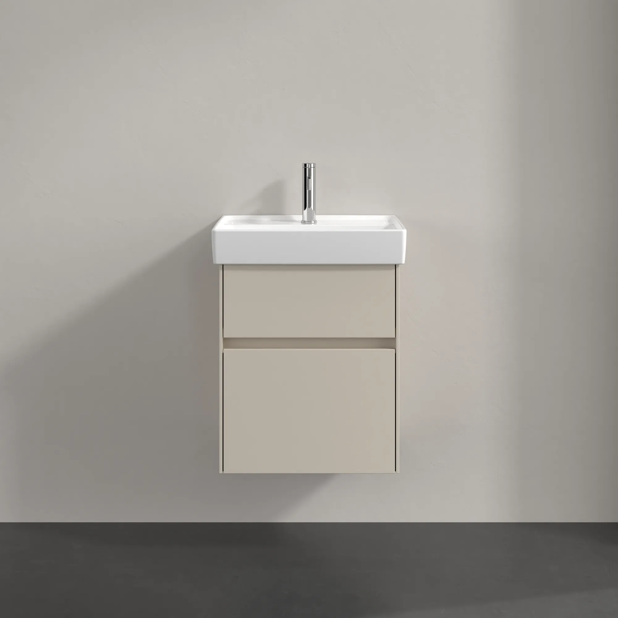 Villeroy & Boch Waschbeckenunterschrank Collaro C00600, Cashmere Grey, 460x374 mm, Höhe 546 mm, mit SoftClosing, 2 Auszüge