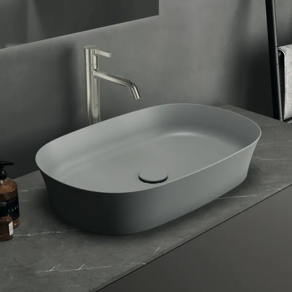 Waschbecken „Ipalyss“ 60 × 38 × 12 cm in Betongrau Waschbecken „Ipalyss“ 60 × 38 × 12 cm in Betongrau