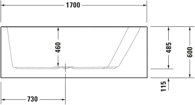 Duravit Badewanne „Paiova“ vorwand sonderform 170 × 130 cm, rechts