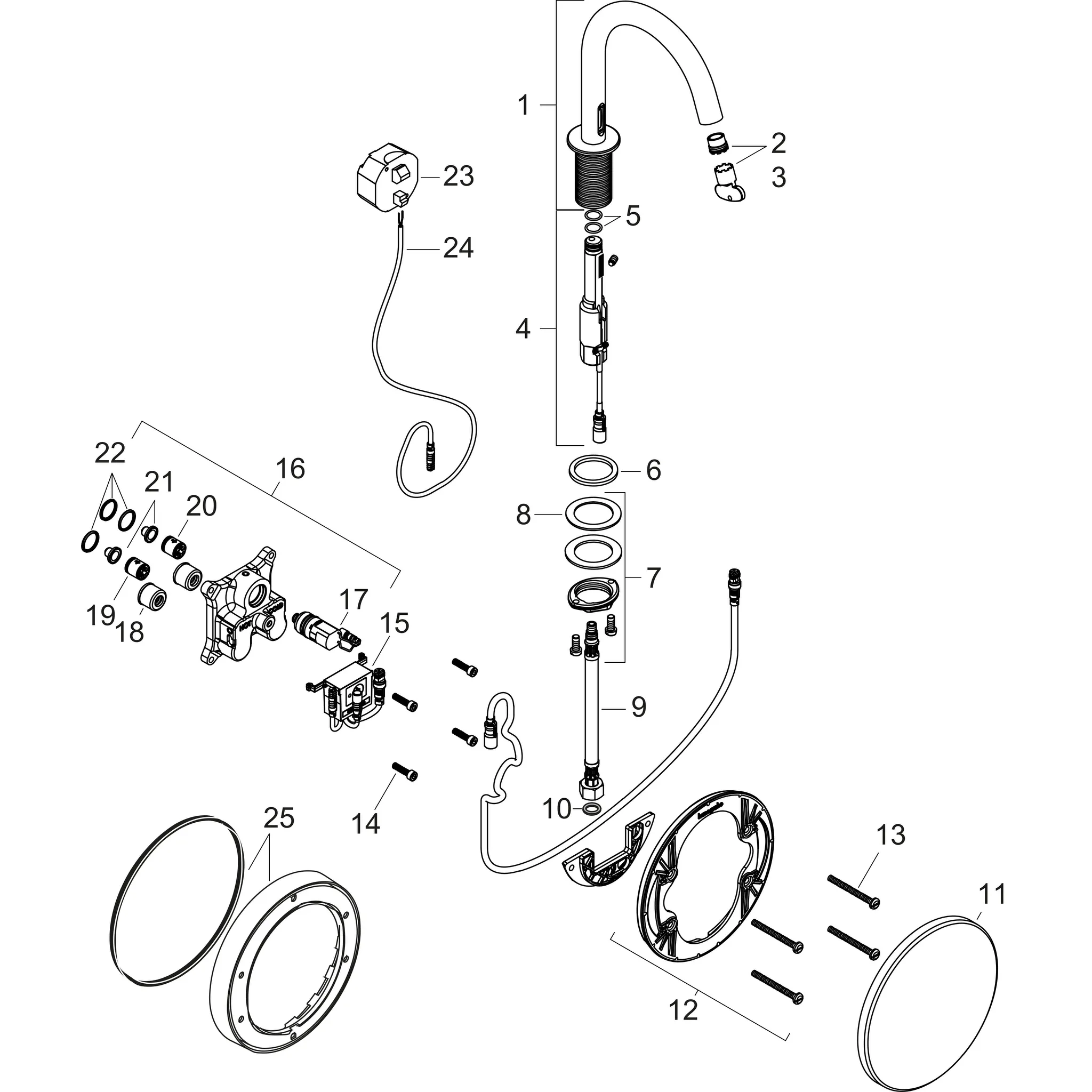Waschtischmischer Elektronik Axor Uno chrom