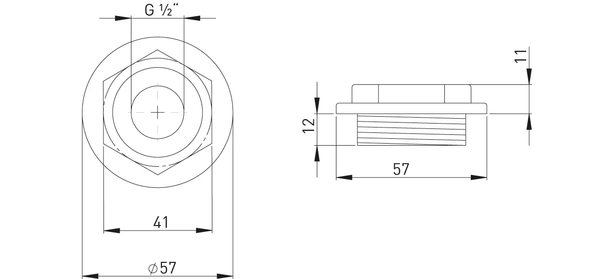 ASW HG-TEC Anschlußstopfen Stahl vz RAL 9010 IG ⅜" rechts, AG 1 ¼"
