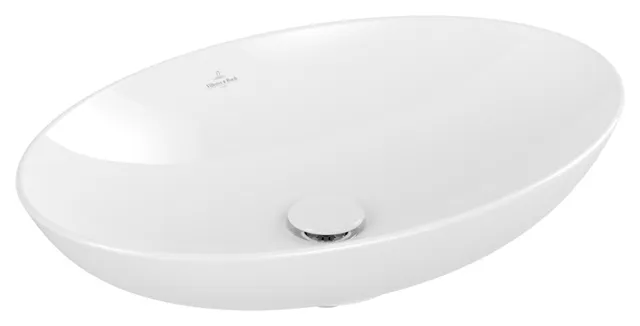 Villeroy & Boch Aufsatzwaschtisch aus TitanCeram „Loop & Friends“ 620 × 420 × 150 mm, ohne Hahnlochbohrung in Weiß Alpin Villeroy & Boch Aufsatzwaschtisch aus TitanCeram „Loop & Friends“ 620 × 420 × 150 mm, ohne Hahnlochbohrung in Weiß Alpin