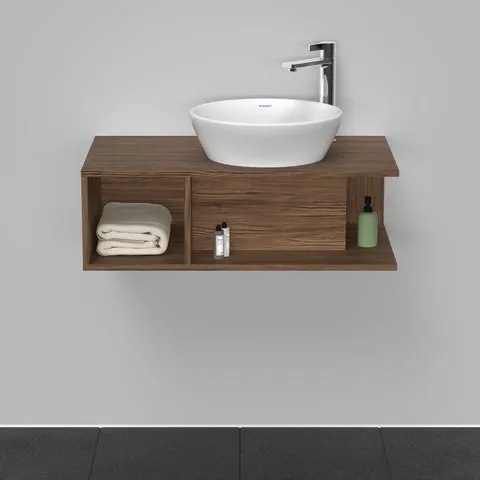 Duravit Waschtischunterschrank wandhängend „D-Neo“ 80 × 26 × 48 cm Nussbaum Dunkel