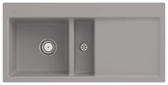 Villeroy & Boch flächenbündiges Küchenspülbecken „Subway“ 60 flat 965 × 475 × 220 mm, für Becken links in Fossil