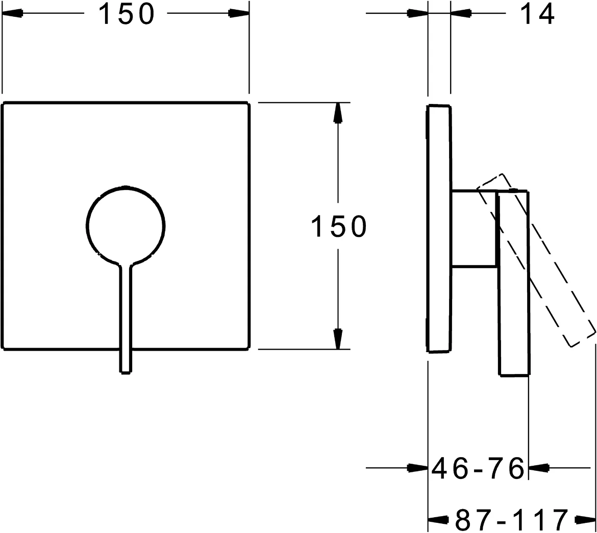HansaLOFT Duscharmatur, Einhebelmischer Fertigmontageset für Brausebatterie, Rosette eckig Chrom HansaLOFT Duscharmatur, Einhebelmischer Fertigmontageset für Brausebatterie, Rosette eckig Chrom