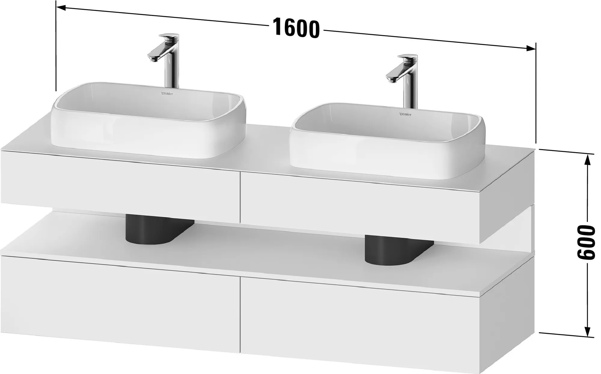Duravit Waschtischunterschrank wandhängend „Qatego“ 160 × 60 × 55 cm Duravit Waschtischunterschrank wandhängend „Qatego“ 160 × 60 × 55 cm