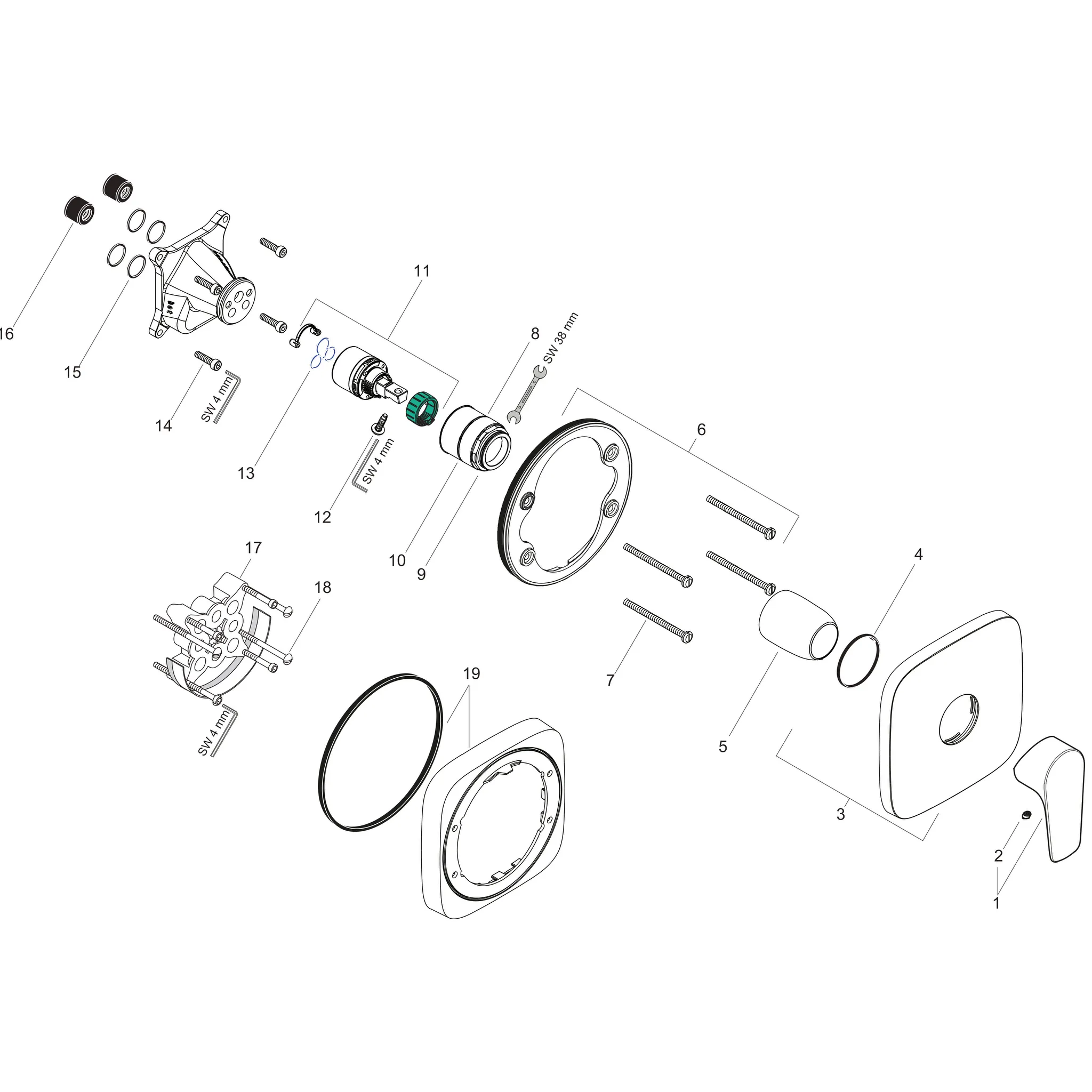 Brausenmischer Unterputz Talis E Fertigset chrom Brausenmischer Unterputz Talis E Fertigset chrom