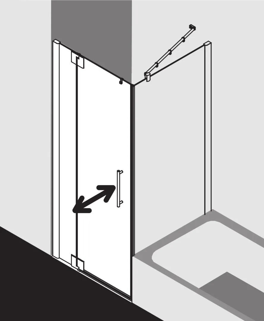 PASA XP PX1WL Pendeltür 1-flügelig mit Festfeld links, für Ecke, Höhe 2000 mm, Wanneneinbaumaß 780-810 / 775-805 mm, Breitenverstellmaß 770-800 mm, Glasaußenkante 755-785 mm, Farbe Silber Mattglanz, Glas ESG Klar PASA XP PX1WL Pendeltür 1-flügelig mit Festfeld links, für Ecke, Höhe 2000 mm, Wanneneinbaumaß 780-810 / 775-805 mm, Breitenverstellmaß 770-800 mm, Glasaußenkante 755-785 mm, Farbe Silber Mattglanz, Glas ESG Klar