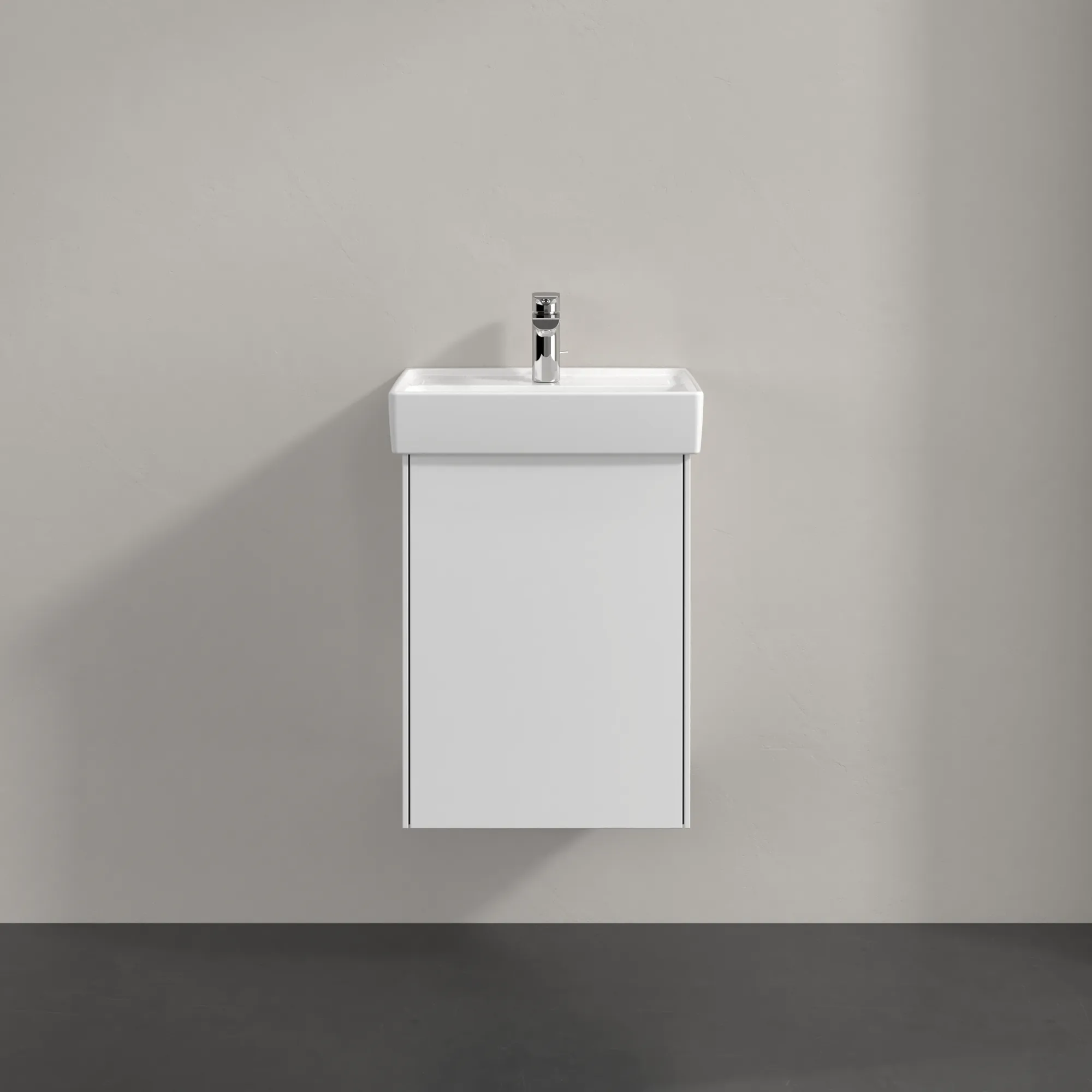 Villeroy & Boch Waschtischunterschrank mit Tür „Collaro“ 410 × 546 × 344 mm Glossy White, für Becken mittig, Anschlag links, ohne Beleuchtung