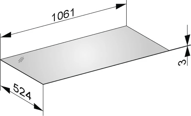 Edition 11 Abdeckplatte passend zum Sideboard 31324/25 1061 x 3 x 524 mm Glas cashmere