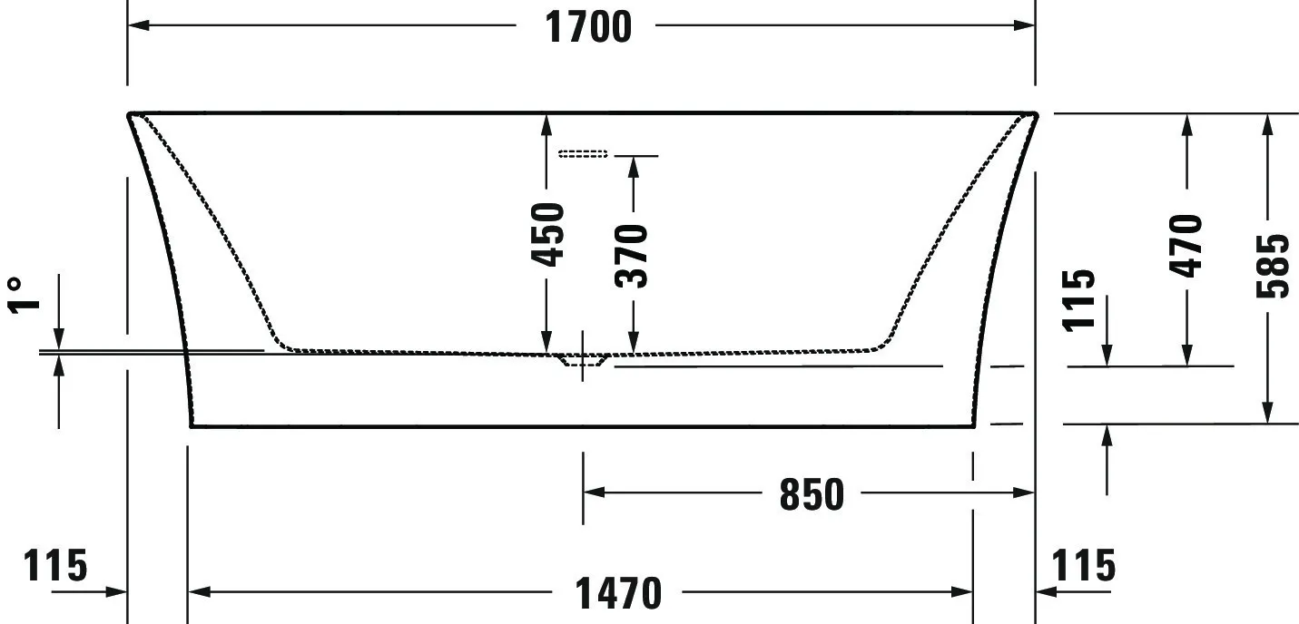 Duravit Badewanne „DuraSenja“ freistehend oval 170 × 80 cm