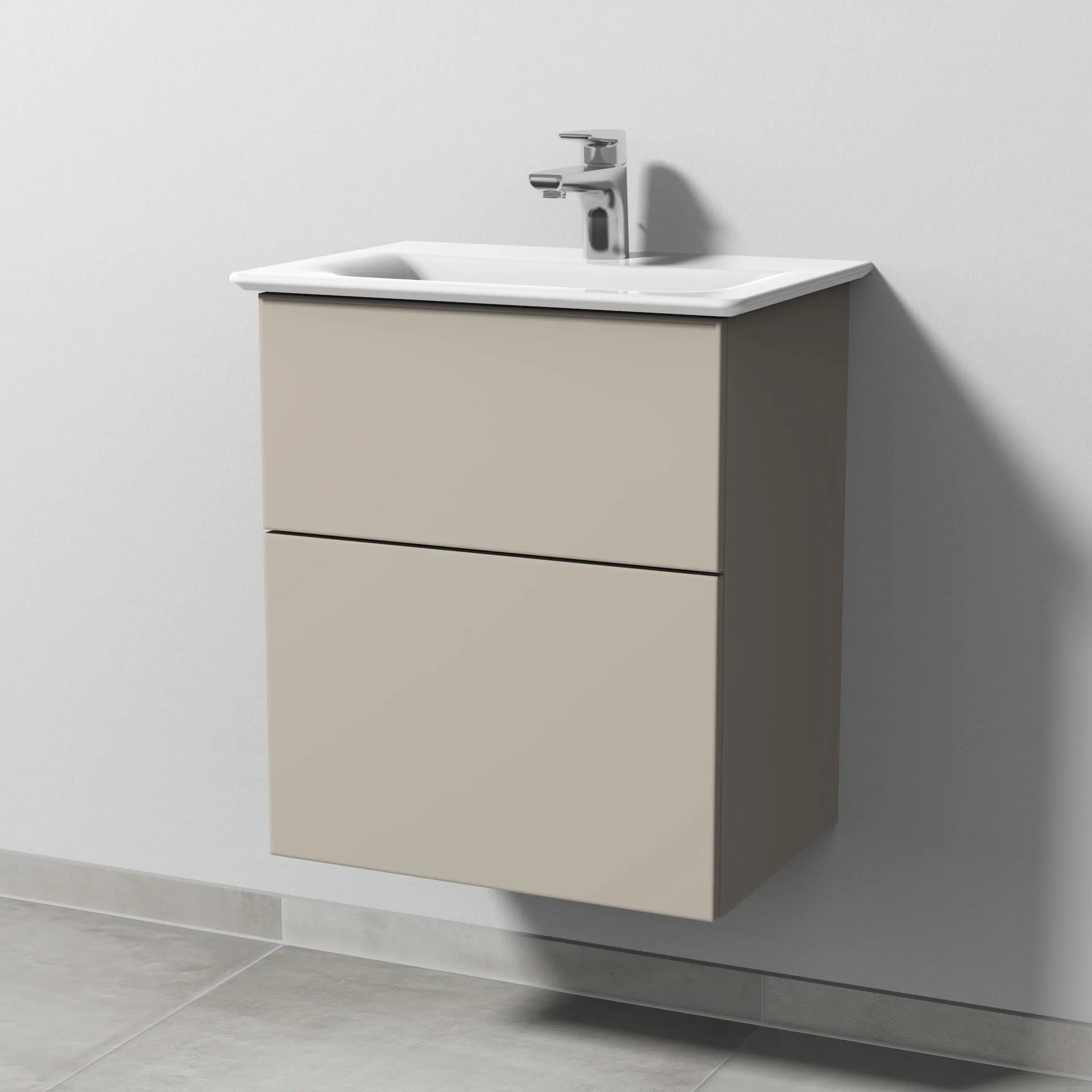 Sanipa Waschtischunterschrank „3way“ passend zu Keramik-Waschtische Connect Air von Ideal Standard 490 × 585 × 357 mm in Kaschmir (matt)