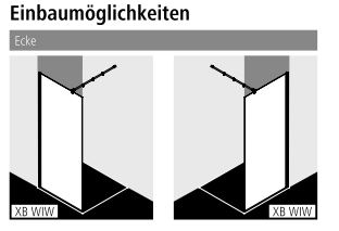 Kermi Duschabtrennung Walk-In „WALK-IN XB“ in Glas Klar, Profile Silber Mattglanz, BV: 780 - 800 mm WE: 785 - 805 mm H: 2000 mm