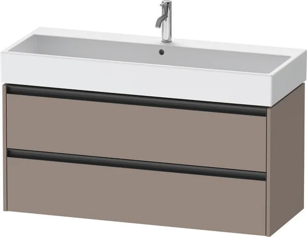 Duravit Waschtischunterschrank wandhängend „Ketho.2“ 118,4 × 54,9 × 46 cm Basalt Matt