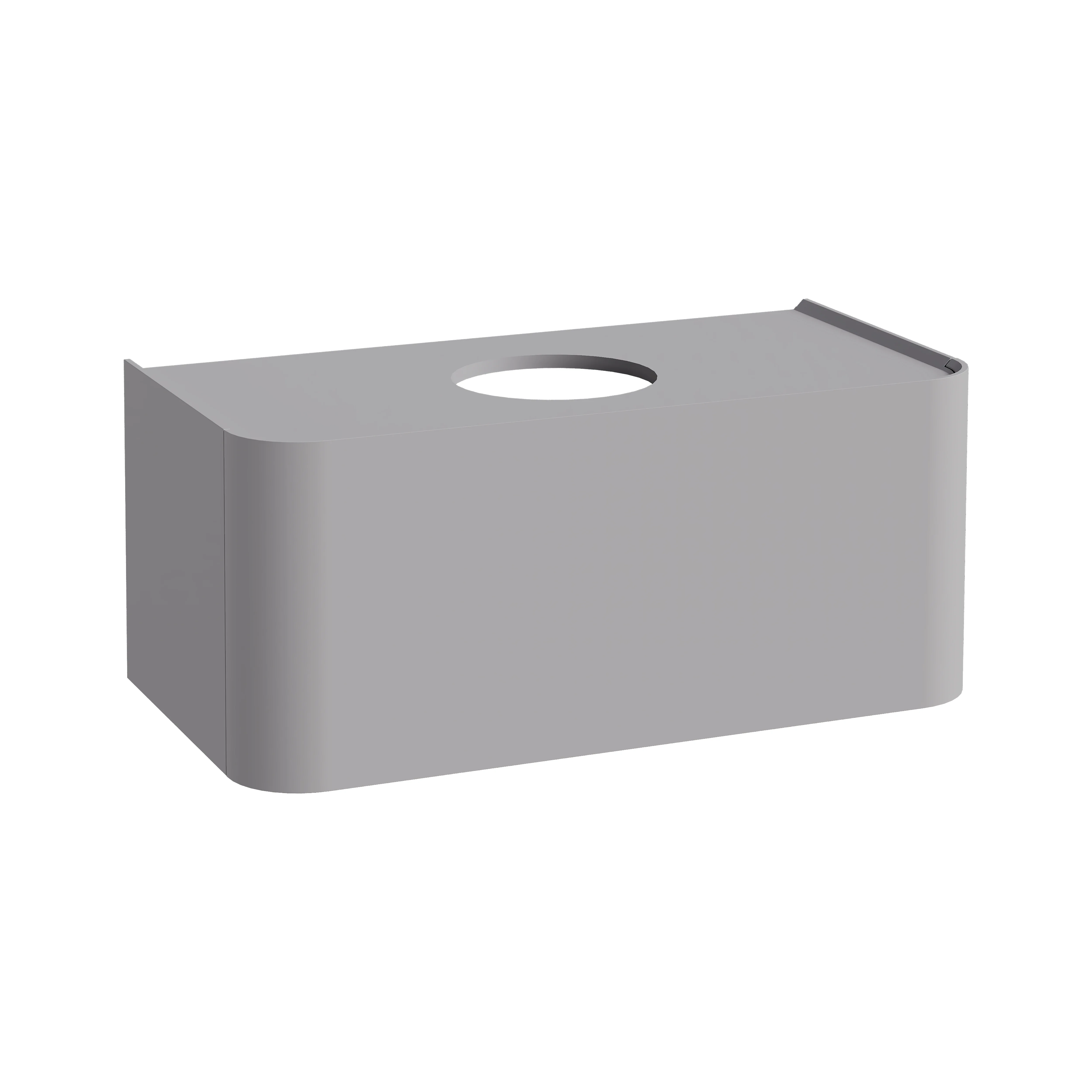 Glora Waschtischunterschrank für Aufsatzschale mit 1 Vollauszug 99 x 52 x 42 cm (BxTxH) Wandmontage Hellgrau Matt