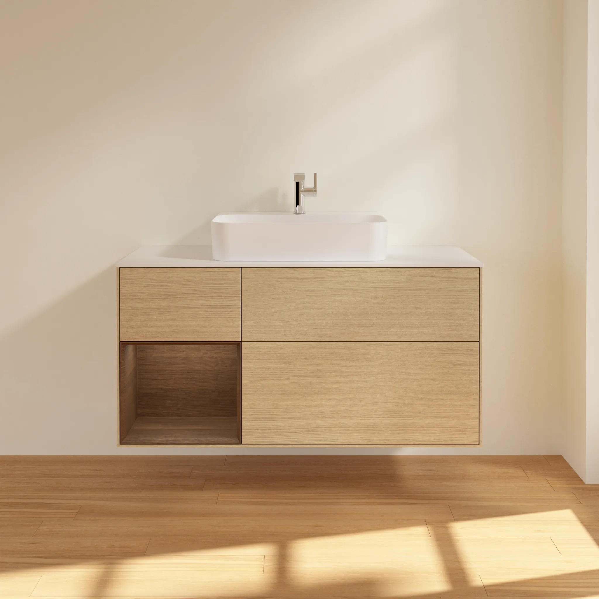 Villeroy & Boch Waschtischunterschrank „Finion“ für Schrankwaschtisch 1200 × 603 × 501 mm Oak Veneer, für Becken mittig