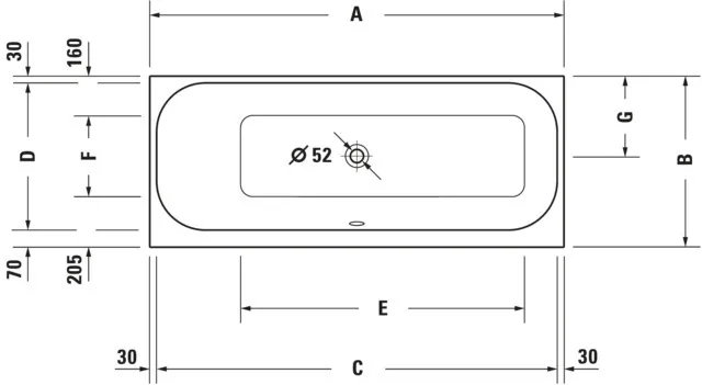 Duravit Badewanne „Happy D.2“ rechteck 170 × 75 cm