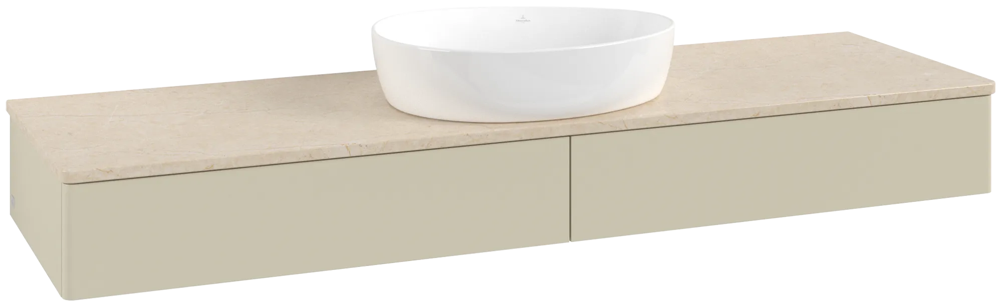 Villeroy & Boch Antao Waschbeckenunterschrank L14_1 1600x190x500mm Silk Grey Matt Lacquer / Botticino