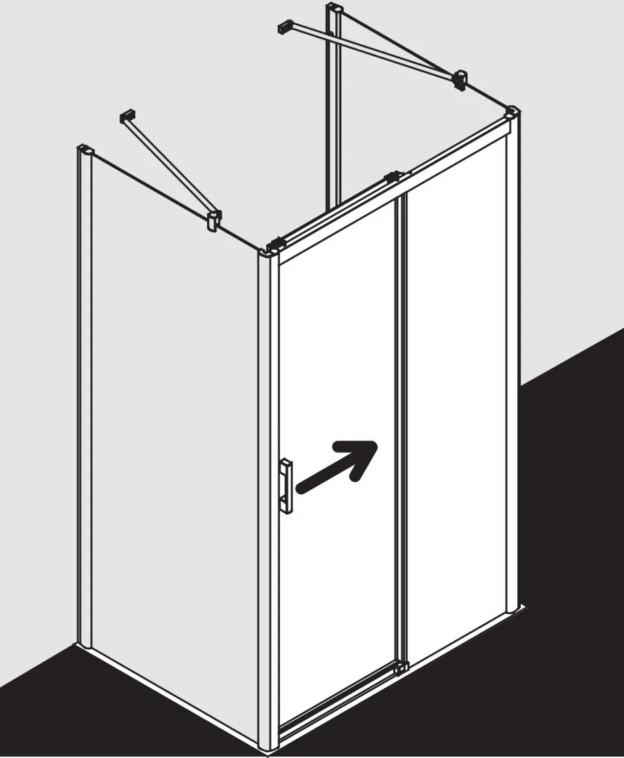 Kermi Duschtür Gleittür 2-teilig bodenfrei mit Festfeld rechts für Nische und Ecke „PEGA“ Glas SR Opaco, Profile Silber Hochglanz, BV: 1200 - 1230 mm GAK: 1190 - 1210 mm WE: 1200 - 1230 mm H: 2000 mm Kermi Duschtür Gleittür 2-teilig bodenfrei mit Festfeld rechts für Nische und Ecke „PEGA“ Glas SR Opaco, Profile Silber Hochglanz, BV: 1200 - 1230 mm GAK: 1190 - 1210 mm WE: 1200 - 1230 mm H: 2000 mm