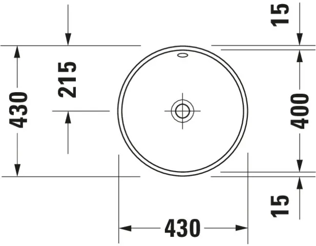 Einbauwaschtisch Architec 400 mm EB v.u.,m.ÜL,o.HLB,u.glasiert,weiß