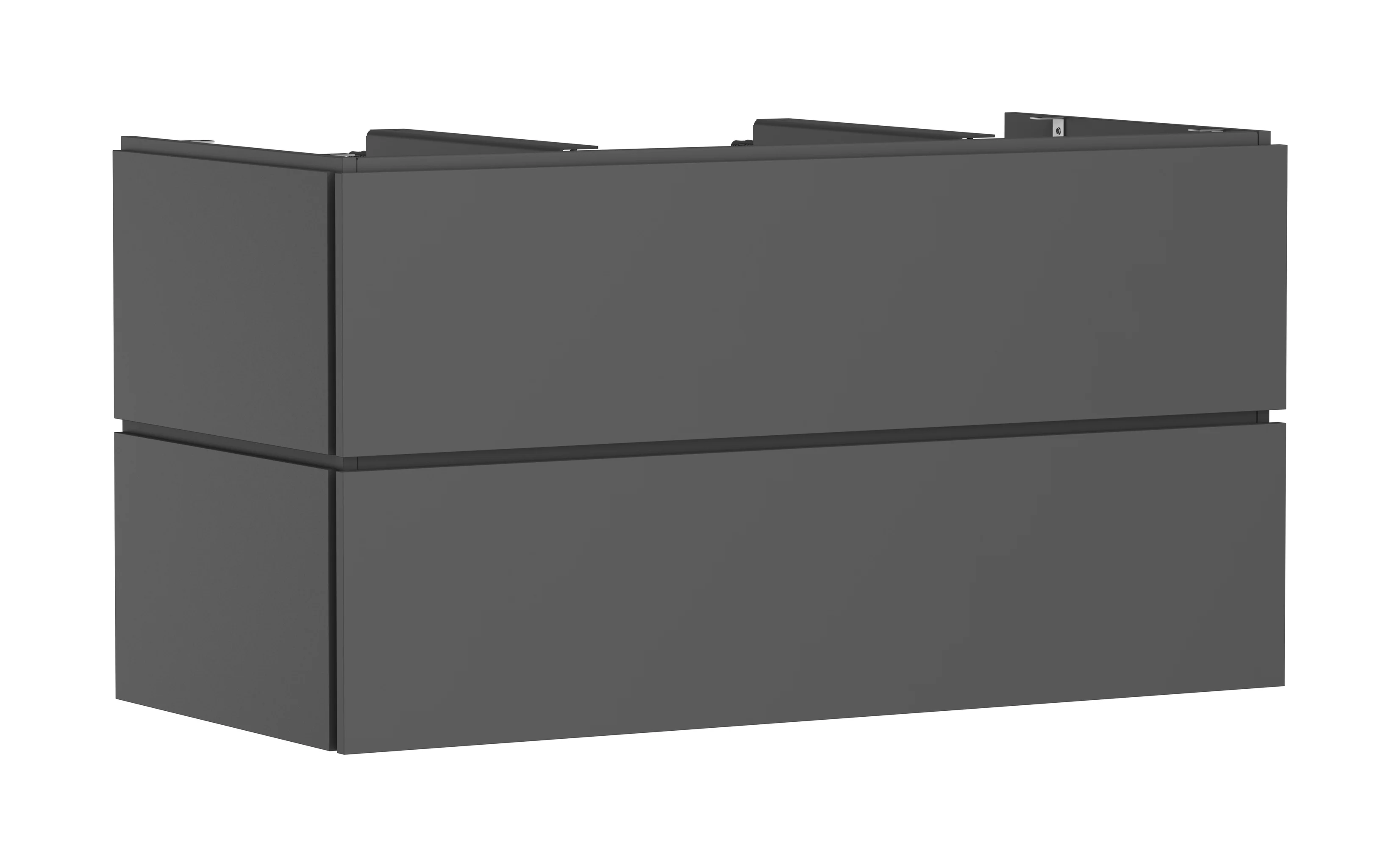 Hansgrohe Waschtischunterschrank Xilesa E, Schiefergrau Matt, 1180x550 mm, 2 PushOpen-Schubkästen, SoftClose, Wandmontage
