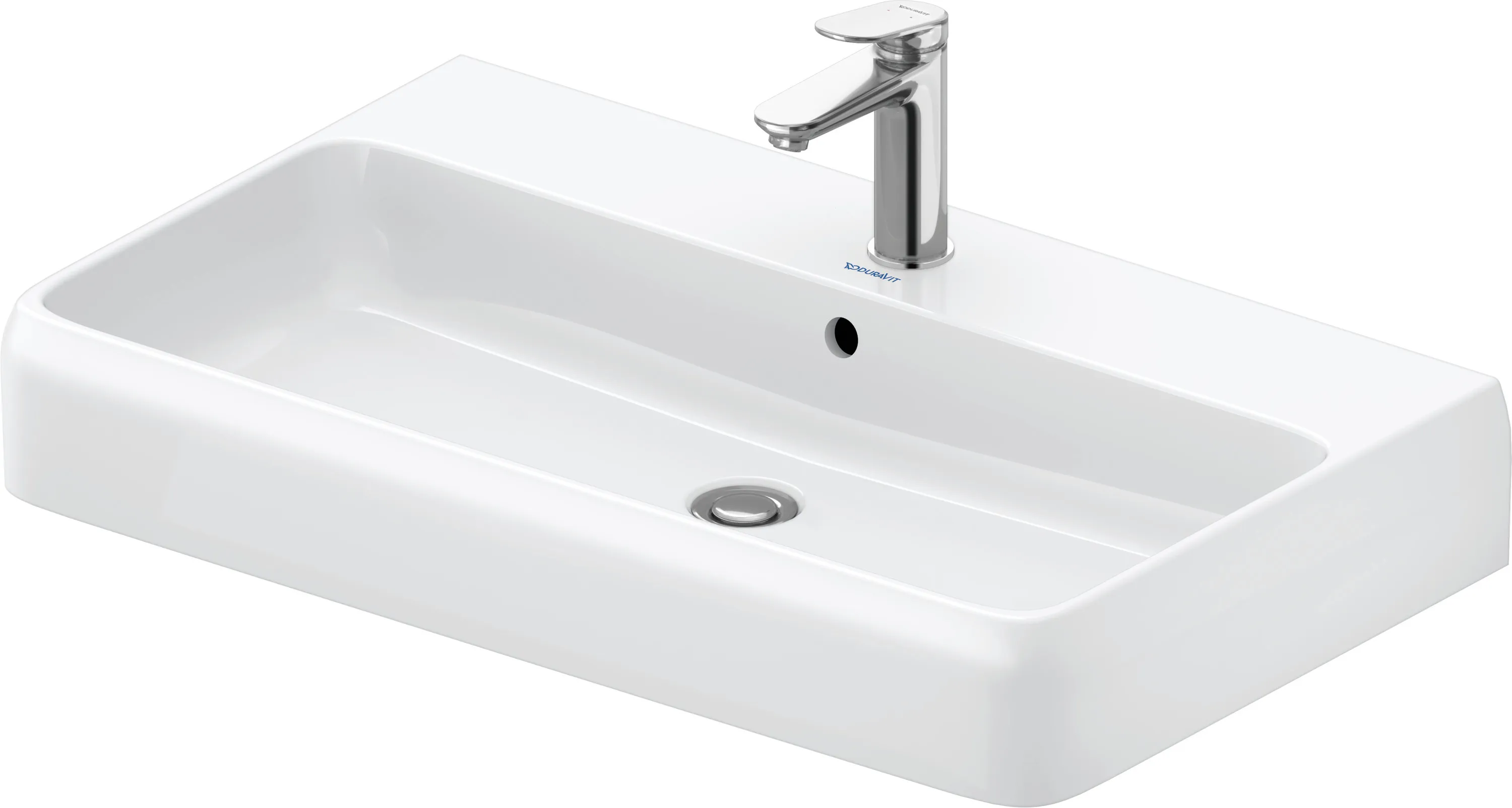 Wandwaschtisch Unterseite glasiert „Qatego“ 80 × 47 × 15 cm, Hahnlochposition mittig
