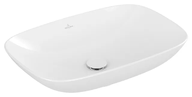 Villeroy & Boch Aufsatzwaschtisch aus TitanCeram „Loop & Friends“ 620 × 420 × 150 mm, ohne Hahnlochbohrung in Weiß Alpin Villeroy & Boch Aufsatzwaschtisch aus TitanCeram „Loop & Friends“ 620 × 420 × 150 mm, ohne Hahnlochbohrung in Weiß Alpin